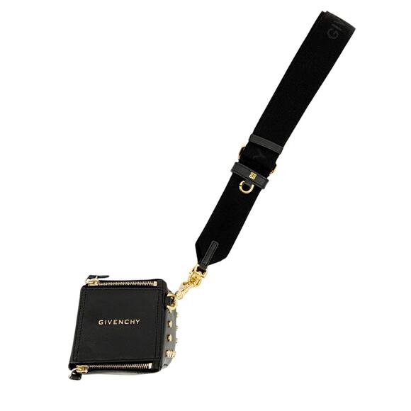 GIVENCHY Pandora Cube Pouch Leather Bag & Strap in Webbing in Black - Picture 1 of 17